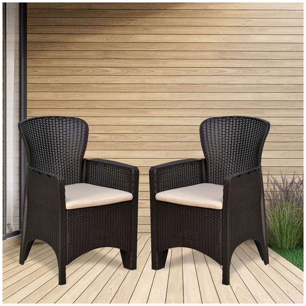 Nilkamal Brown Breeze Plastic Garden Chairs Set At Rs 7860 | Neelkamal ... intended for Salina Monochromatic Plastic Slatted Outdoor Armchair Set Of 2
