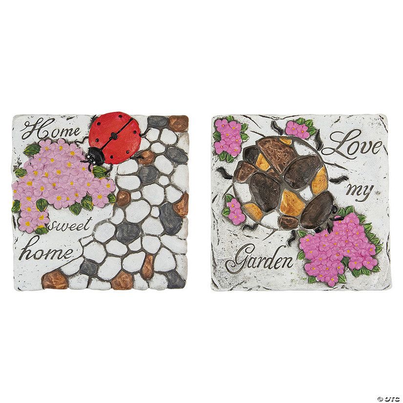 Northlight Set Of 2 Love My Garden And Home Sweet Home Floral Outdoor ... with regard to Set Of 2 Love Blooms And Welcome Friends Floral Outdoor Garden Stones 7"