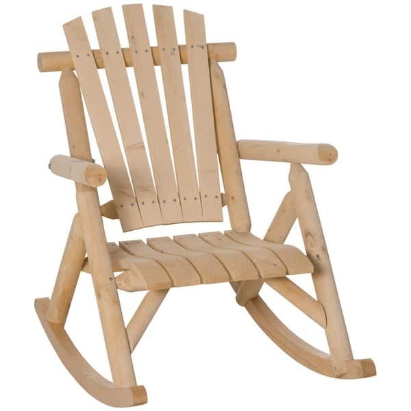 Outsunny Rocking Wood Adirondack Chair With Slatted Design For Patio ... for The Ultimate Guide to Building Your Own Slatted Wood Adirondack Chair