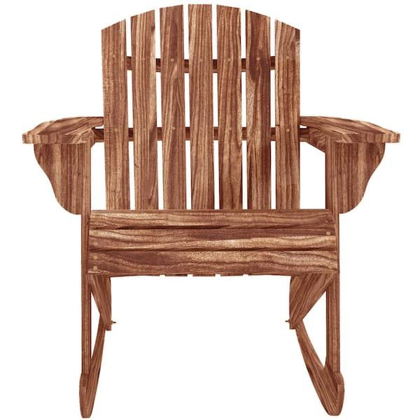 Outsunny Rustic Wooden Adirondack Rocking Chair Outdoor Lounge Chair ... for The Ultimate Guide to Building Your Own Slatted Wood Adirondack Chair