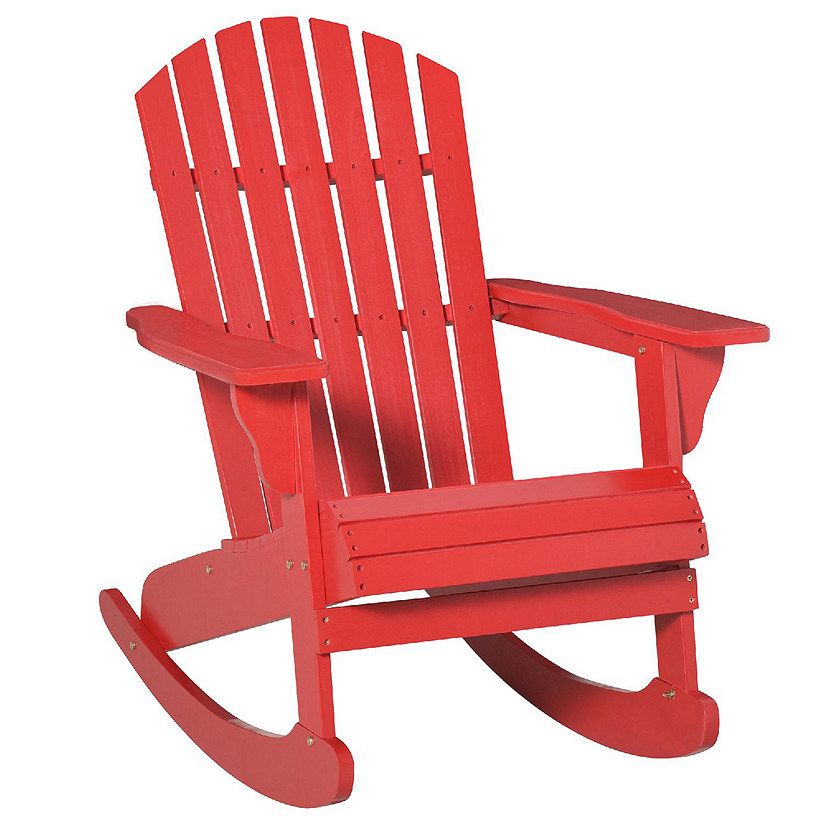 Outsunny Wooden Adirondack Rocking Chair With Slatted Wooden Design ... pertaining to The Ultimate Guide to Building Your Own Slatted Wood Adirondack Chair