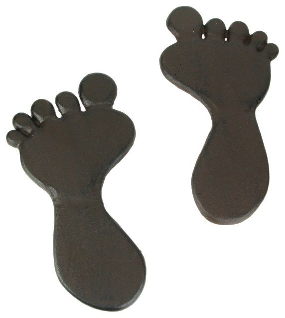Pair Of Cast Iron Footprint Stepping Stones Antique Finish ... for Pair Of Cast Iron Footprint Stepping Stones Antique Finish