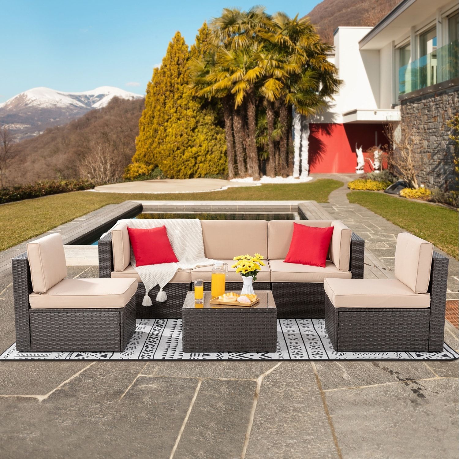 Patio Conversation Sets - Bed Bath &amp; Beyond with regard to Segovia 4 Piece Couch Outdoor Furniture Set With Swivel Chairs