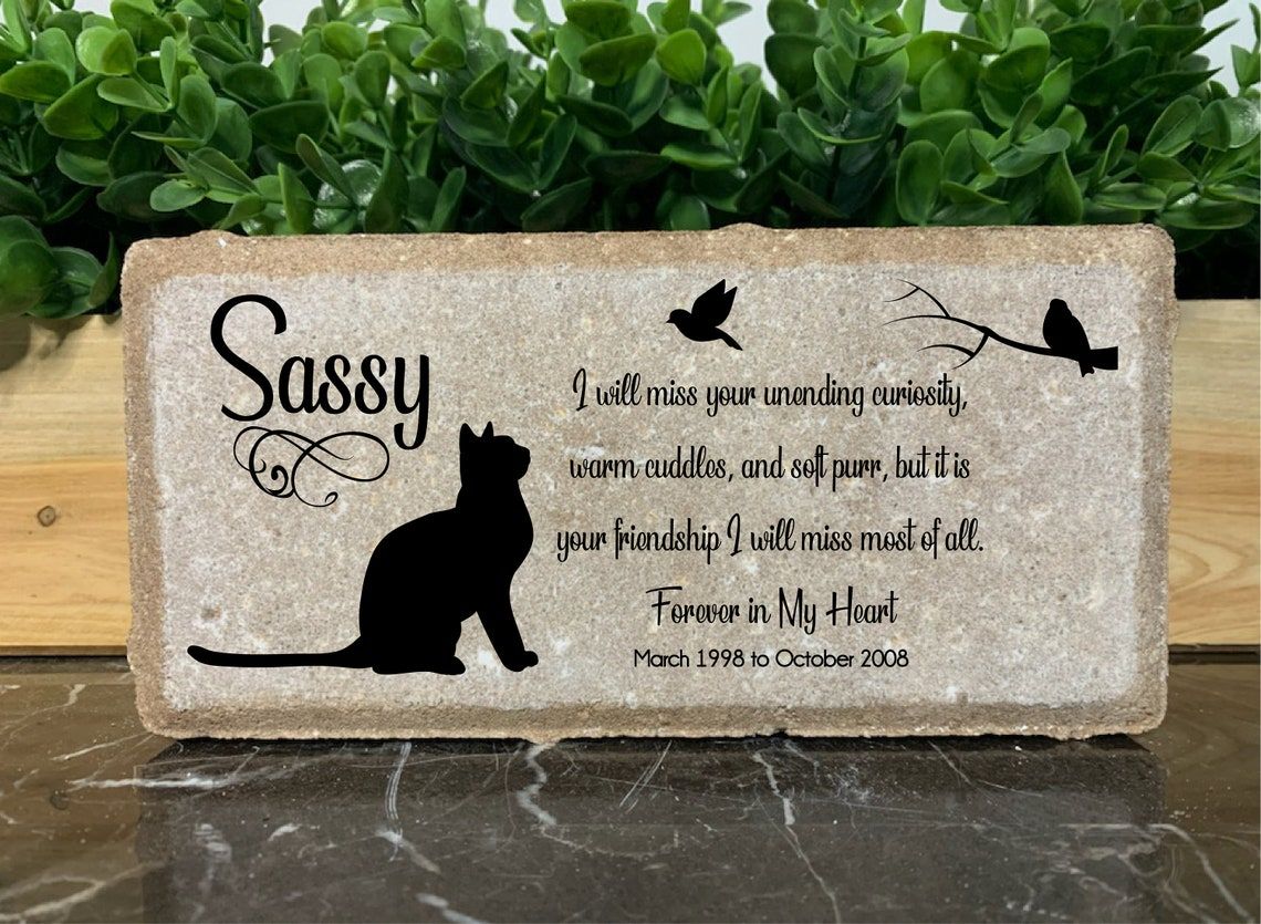 Personalized Cat Memorial Stone. 8X4 Stone Brick. Burial | Etsy inside Supporting Your Heart Navigating Loss with a Cat Memorial Kit