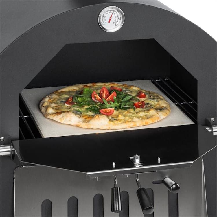 Pizzaiolo Perfect Pizza Oven 30.5 X 30.5Cm Real Stone 1.2Mm Steel Mobile throughout New Pizzaioli Pizza Oven Stone Finish - Premium