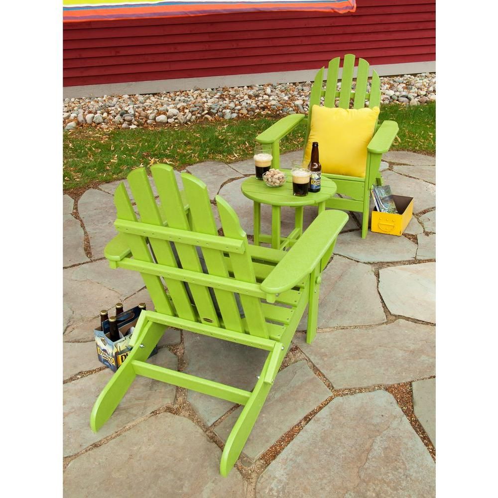 Polywood® Classic Folding Adirondack 3-Piece Set - The Rocking Chair ... pertaining to All Weather Recycled Adirondack 3 Piece Outdoor Furniture Set