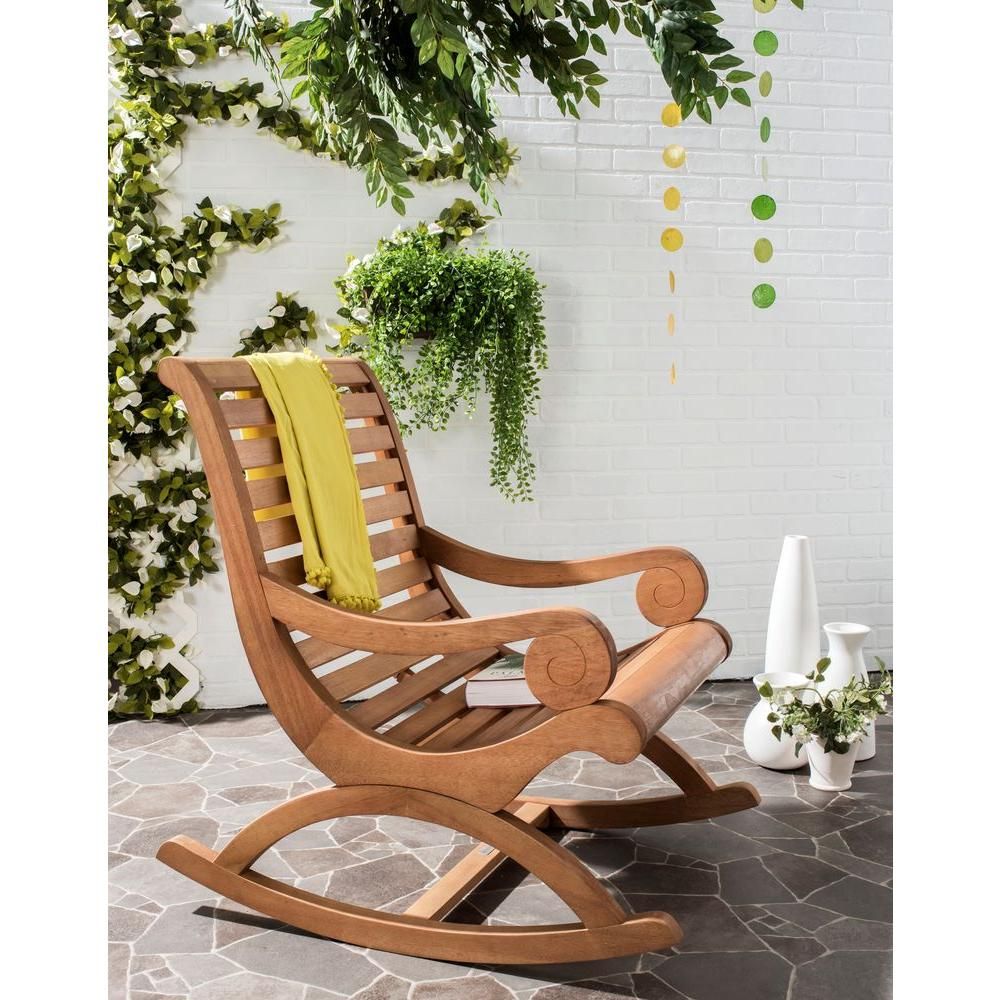 Porch Rockers - Chair Design for Segovia Light Brown Eucalyptus Outdoor Rocking Chair