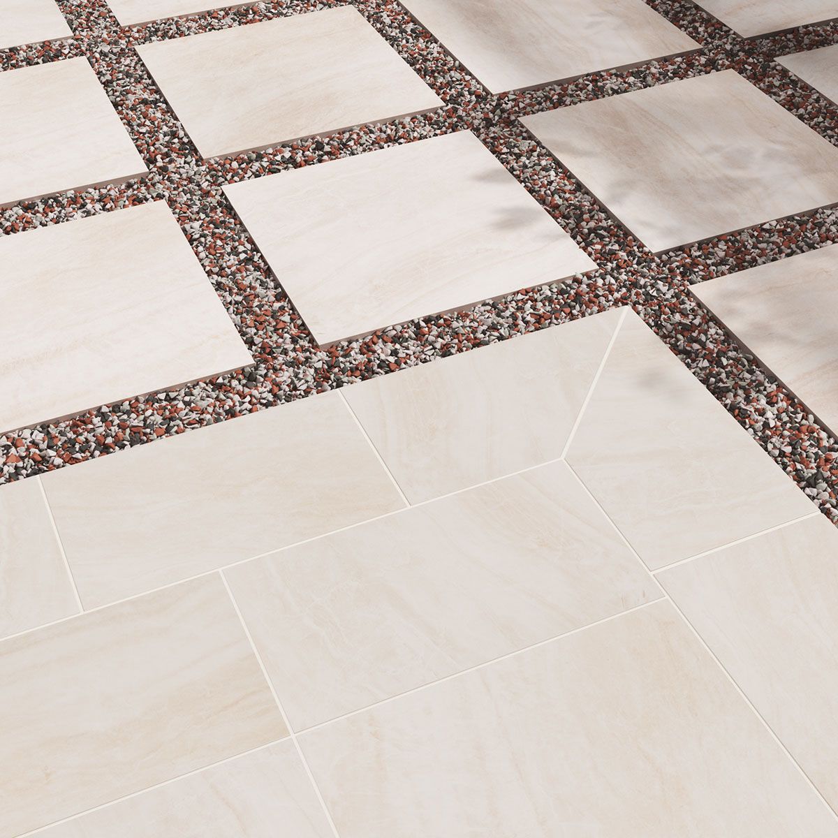Praia Crema Arterra Pavers - Arterra Porcelain Pavers inside Praia Crema 24X24 Porcelain Paver, 52 Sft