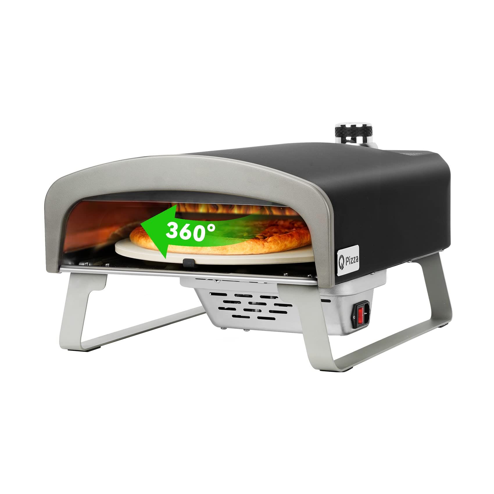 Q Pizza Gas Pizza Oven Portable Propane Pizza Oven With Automatic Rotating Stone For Outdoor ... intended for Outdoor Portable Propane Gas Pizza Oven, Yellow