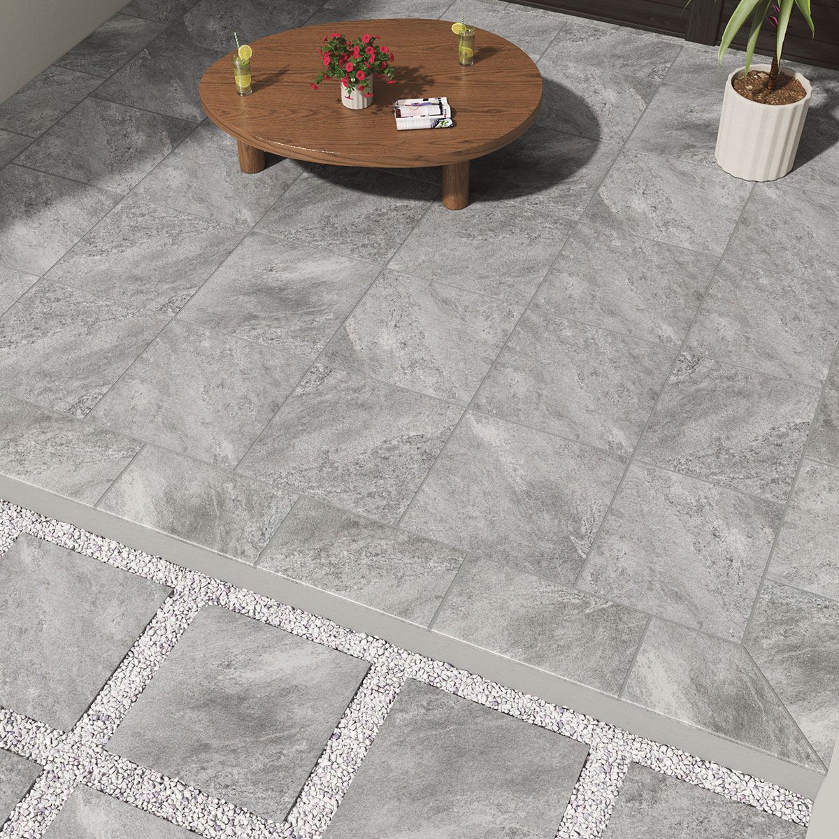 Quarzo Gray Arterra Pavers - Arterra Porcelain Pavers for Quarzo Gray 24X24 Porcelain Paver, 52 Sft