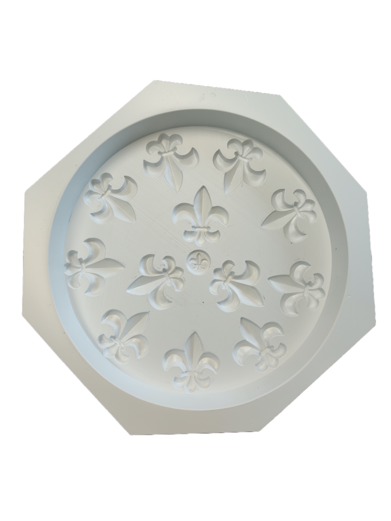 Raised Fleur De Lis Stone Mold | Garden Molds pertaining to Fleur De Lis Stepping Stone Mold