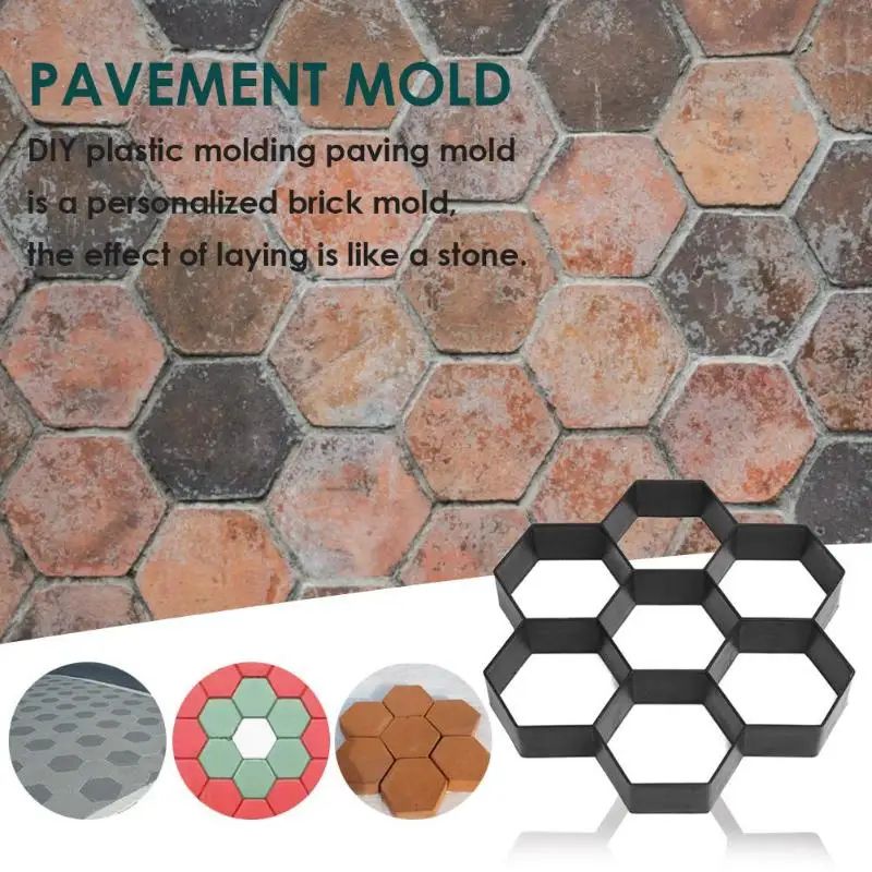 Road Concrete Molds Path Maker Pavement Mold Garden Walk Pavement Mold ... with regard to Pavement Mold For The Garden 16.5"X16.5"X1.6" Set Of 2
