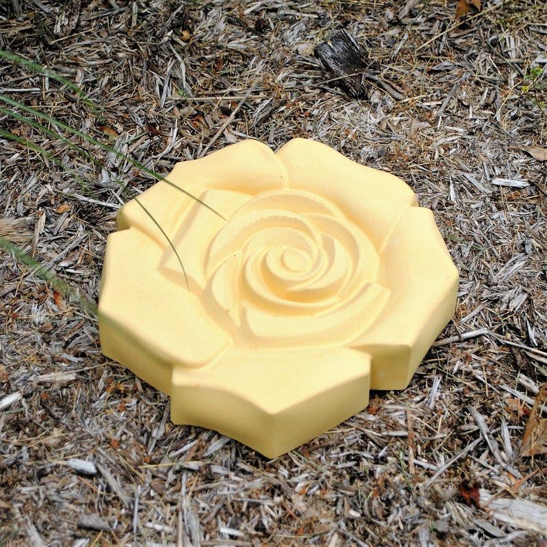 Rose Stepping Stone Garden Stone Custom Colors Available 11 | Etsy ... within Rose Stepping Stone Mold