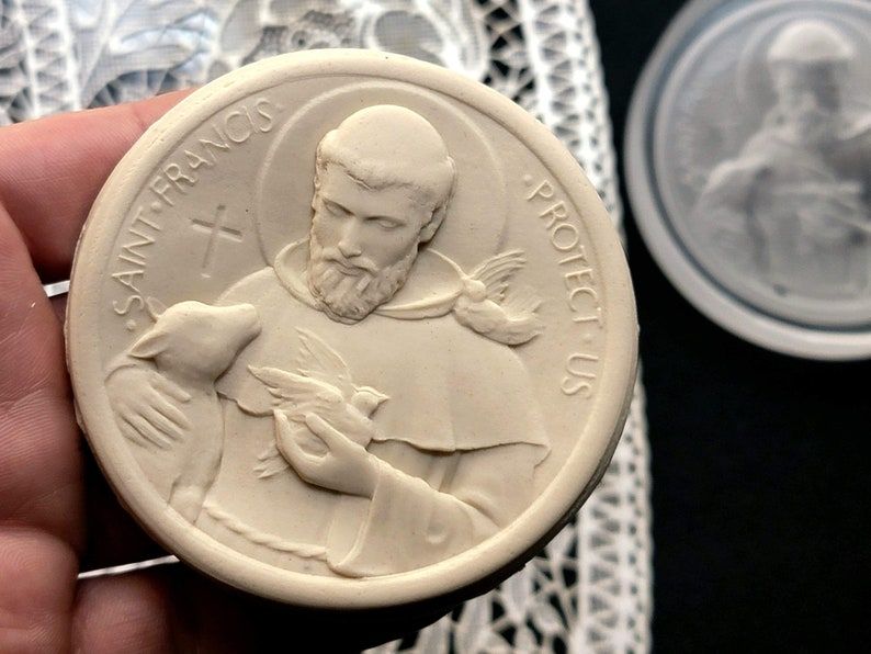 Saint Francis Springerle Mold And Cutter Kv2231 - Etsy intended for St. Francis Plaque Mold