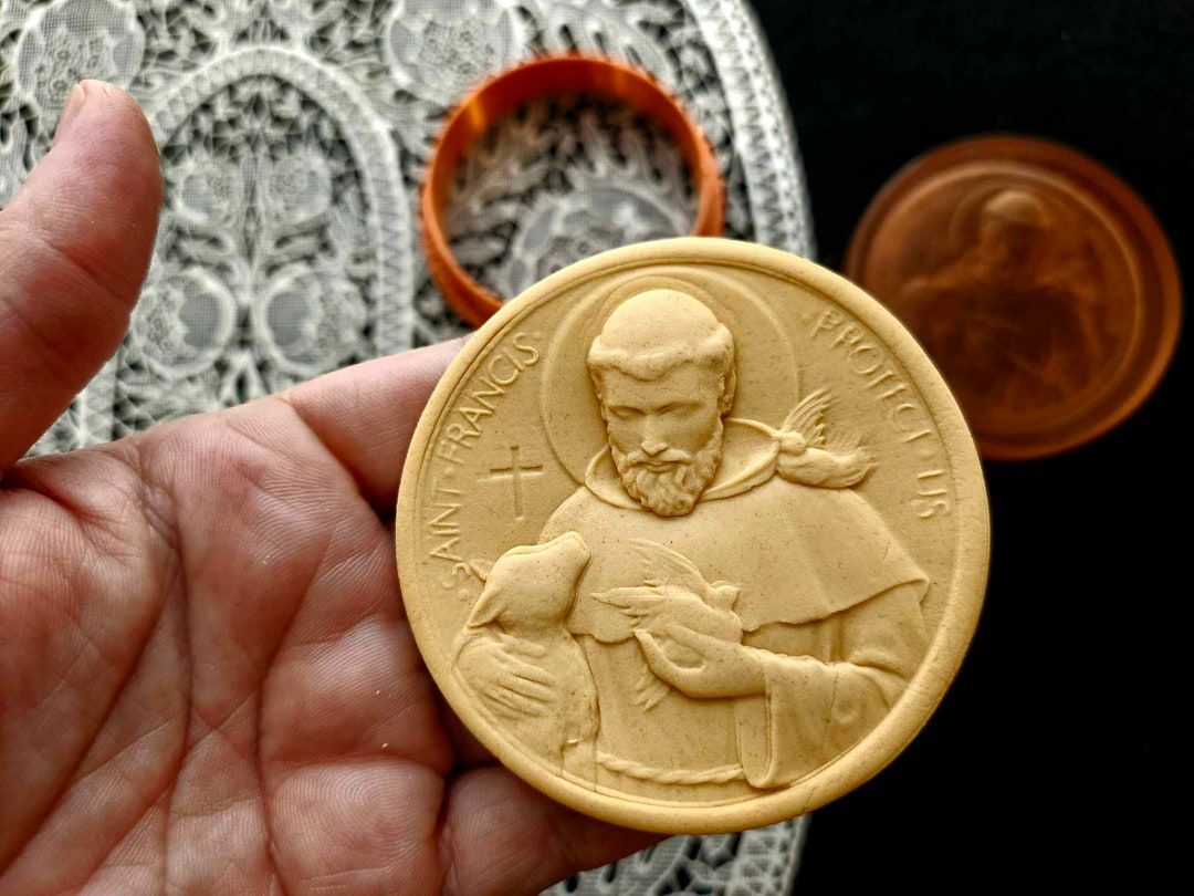 Saint Francis, Springerle Mold And Cutter, Kv2231 - Etsy throughout St. Francis Plaque Mold