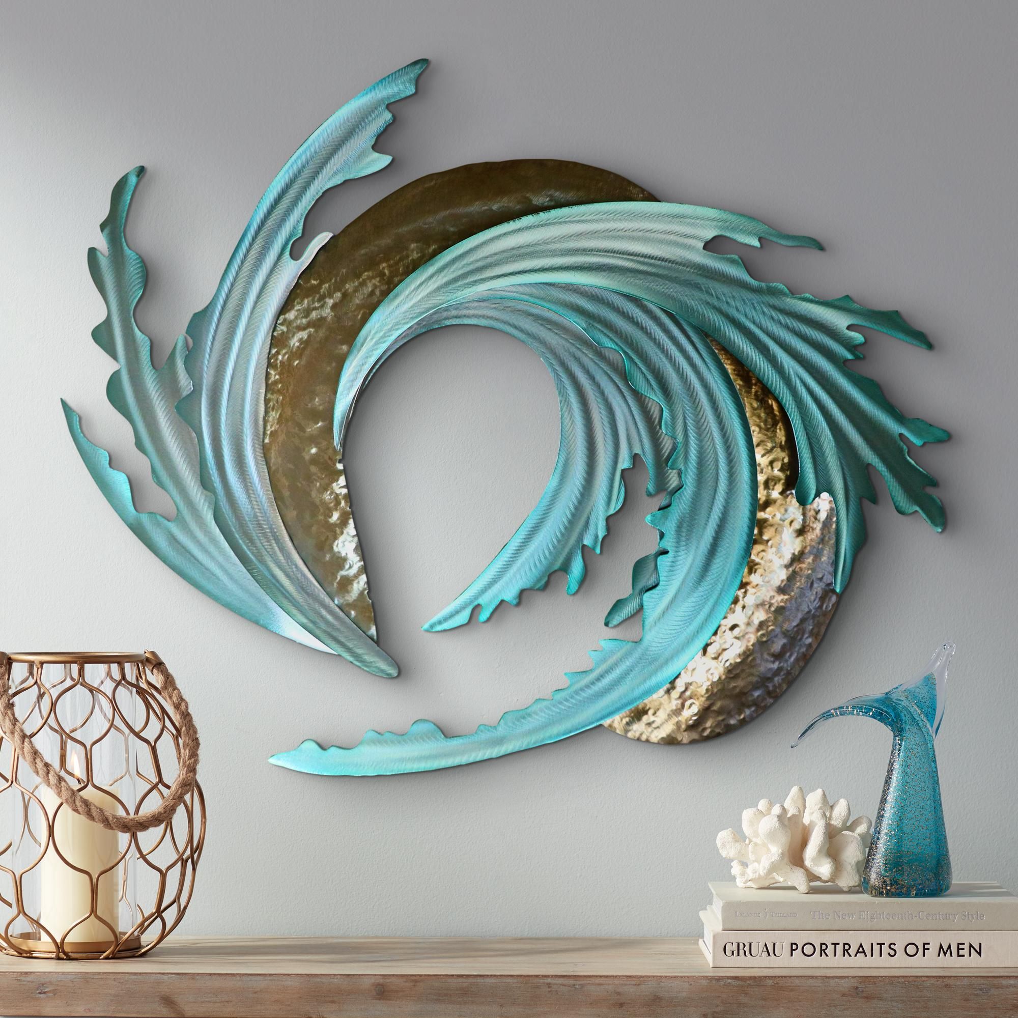 Sand And Sea 36" Wide Metal Wall Art | Wall Sculpture Art, Abstract ... intended for Creating Coastal Havens Exploring Beach-Themed Garden Art