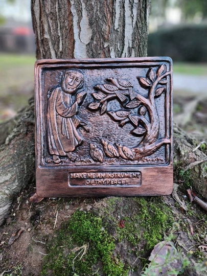 St. Francis Plaque, St Francis Prayer, Christian Art, Christian Gifts ... regarding St Francis Plaque Mold Materials and Techniques for Lasting Art