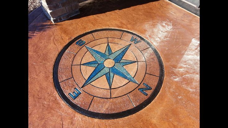 Stamped Concrete Compass Rose Http://Www.nudriveways.com/Stamped ... throughout A Step by Step Guide Crafting Your First Compass Rose Stepping Stone