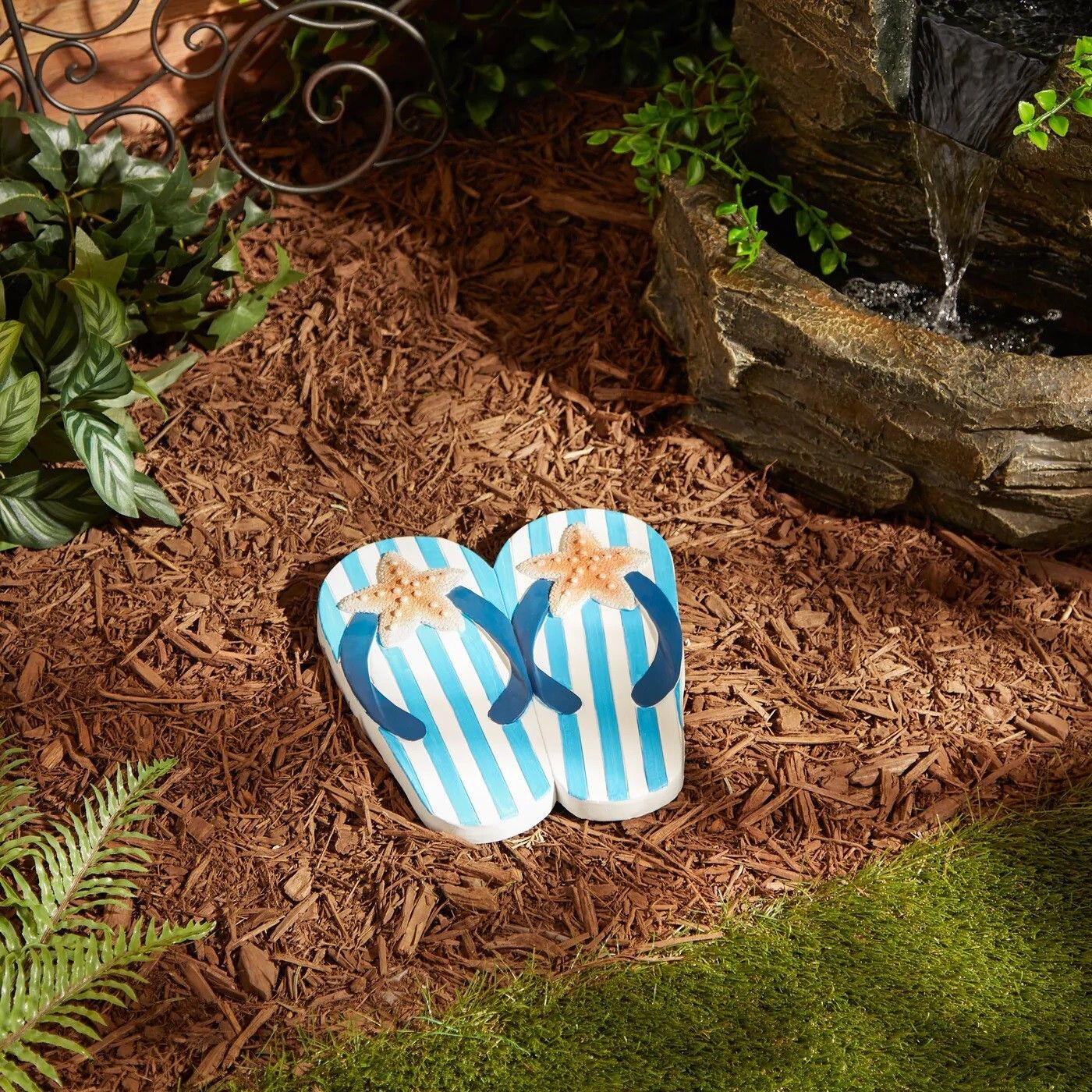 Starfish Cement Flip Flops Stepping Stone Pathway | Ubuy India intended for Sunflower Stripe Flip Flop Stepping Stone