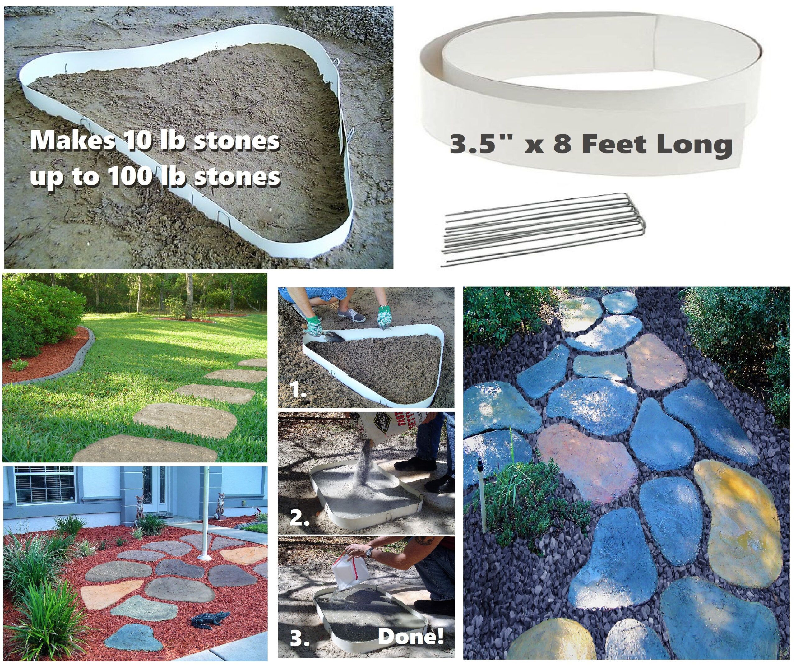 Stepping Stone Diy Walk Maker Mold Concrete Stones Garden Path Patio ... within Troubleshooting Common Issues with Blossom Stepping Stone Molds
