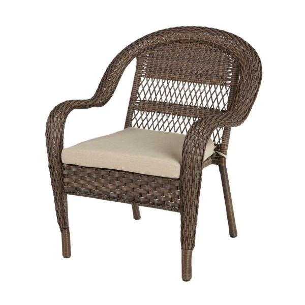 Stylewell Mix And Match Stackable Brown Wicker Outdoor Patio Lounge Chair With Beige Cushion 65 ... intended for Caring for Your Santa Fe Terracotta Wicker Furniture A Comprehensive Guide