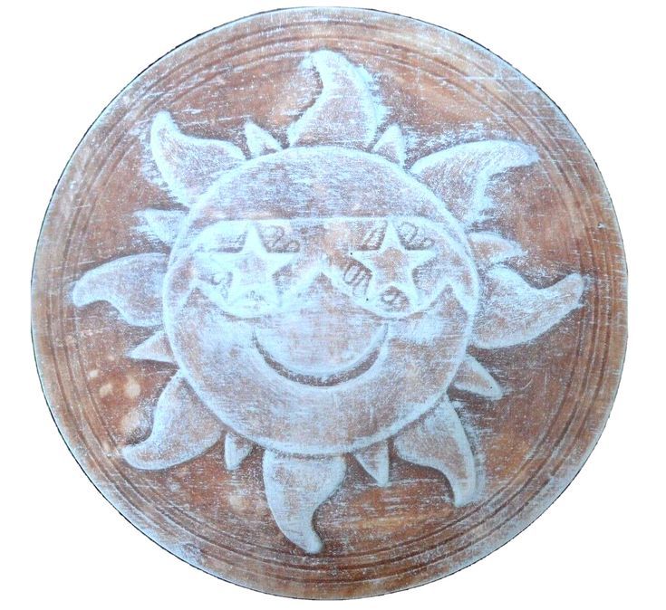 Sun Stepping Stone Mold Plaster Or Concrete Mould. 11" X 1.20" Thick ... in Sun Face Stepping Stone Mold