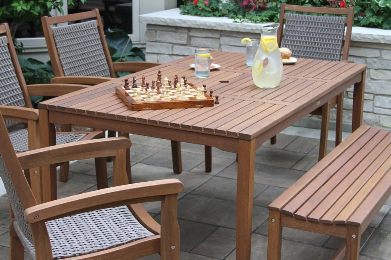 Sustainable Plantation-Grown Eucalyptus Hardwood Furniture with Grace Bay Eucalyptus Wood Outdoor Furniture Collection