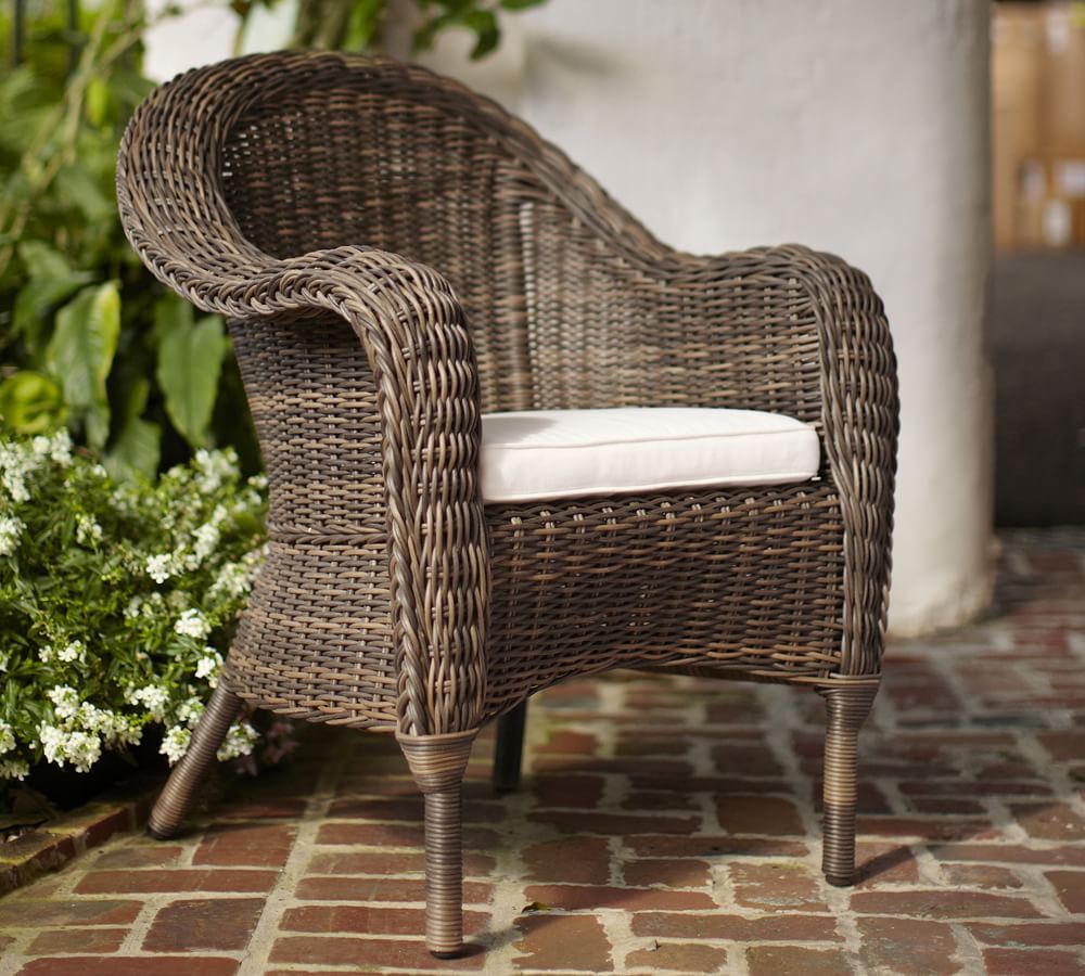 Torrey Indoor/Outdoor All-Weather Wicker Roll Arm Dining Chair | Pottery Barn throughout Caring for Your Santa Fe Terracotta Wicker Furniture A Comprehensive Guide