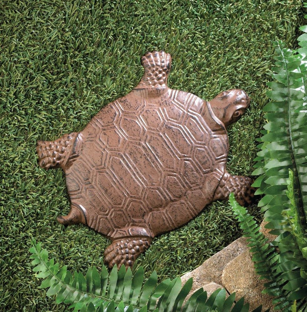 Turtle Cast Iron Stepping Stone | Garden Stepping Stones, Turtle ... intended for Decorative Cast Iron Yard And Garden Stepping Stone, Turtle, Rust Brown