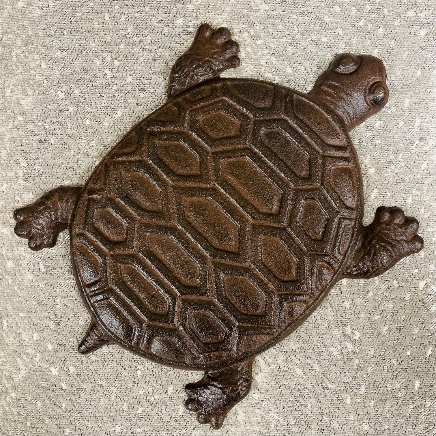 Turtle Stepping Stone - Janmichaels Art And Home for Decorative Cast Iron Yard And Garden Stepping Stone, Turtle, Rust Brown