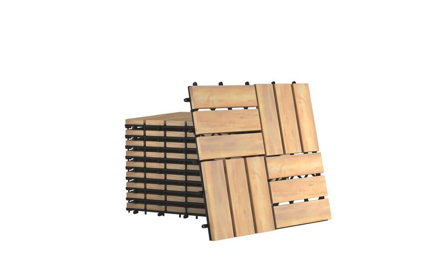 Up To 51% Off On Costway 80Pcs 12'' X 12'' Aca... | Groupon Goods pertaining to Acacia Wood Deck Pavers vs Other Options Making the Right Choice