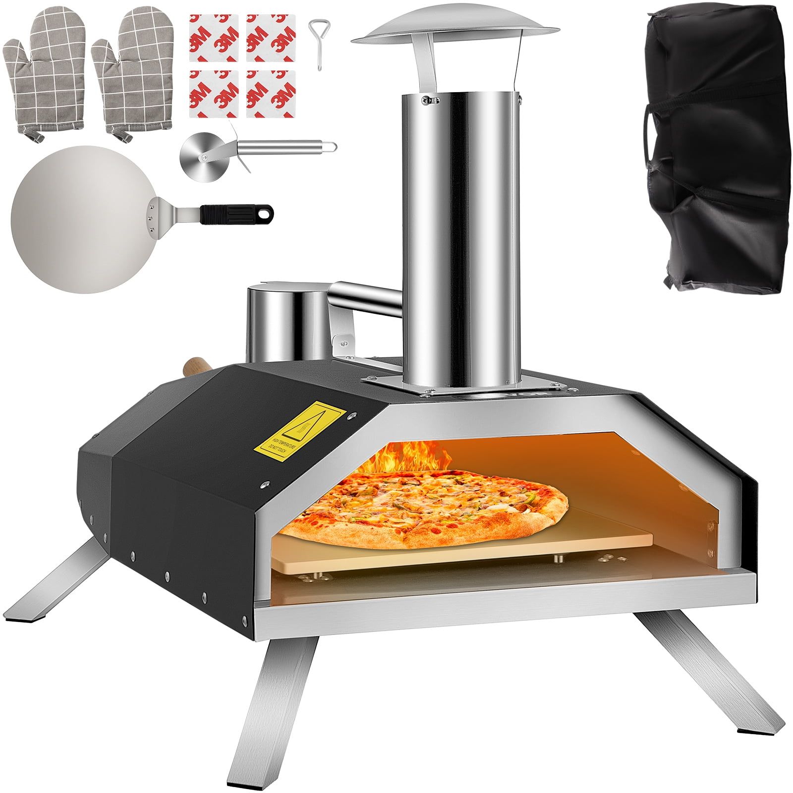Vevorbrand Portable Pizza Oven, 12" Pellet Pizza Oven, Stainless Steel ... intended for From Dough to Delicious Troubleshooting Common Pizza Oven Challenges