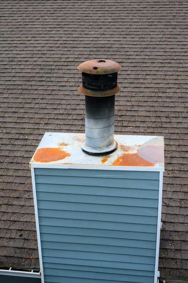 Weathered And Rusted Metal Chimney Pipe Cap With Holes, In Need Of ... regarding Chimney Pipe With Cap