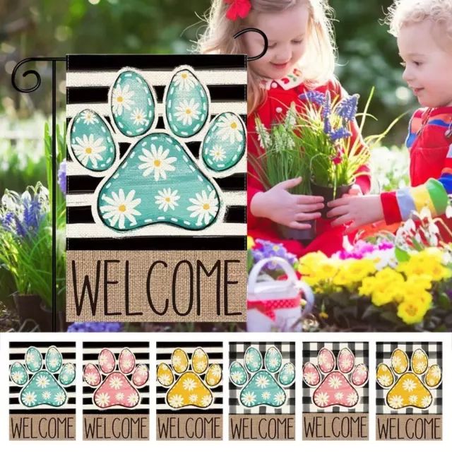 Welcome To The Spring Garden Flag Daisy Flowers Stripes Yard Outdoor ... throughout How to Choose the Perfect Set of 2 Love Blooms and Welcome Friends Floral Outdoor Garden Stones for Your Space