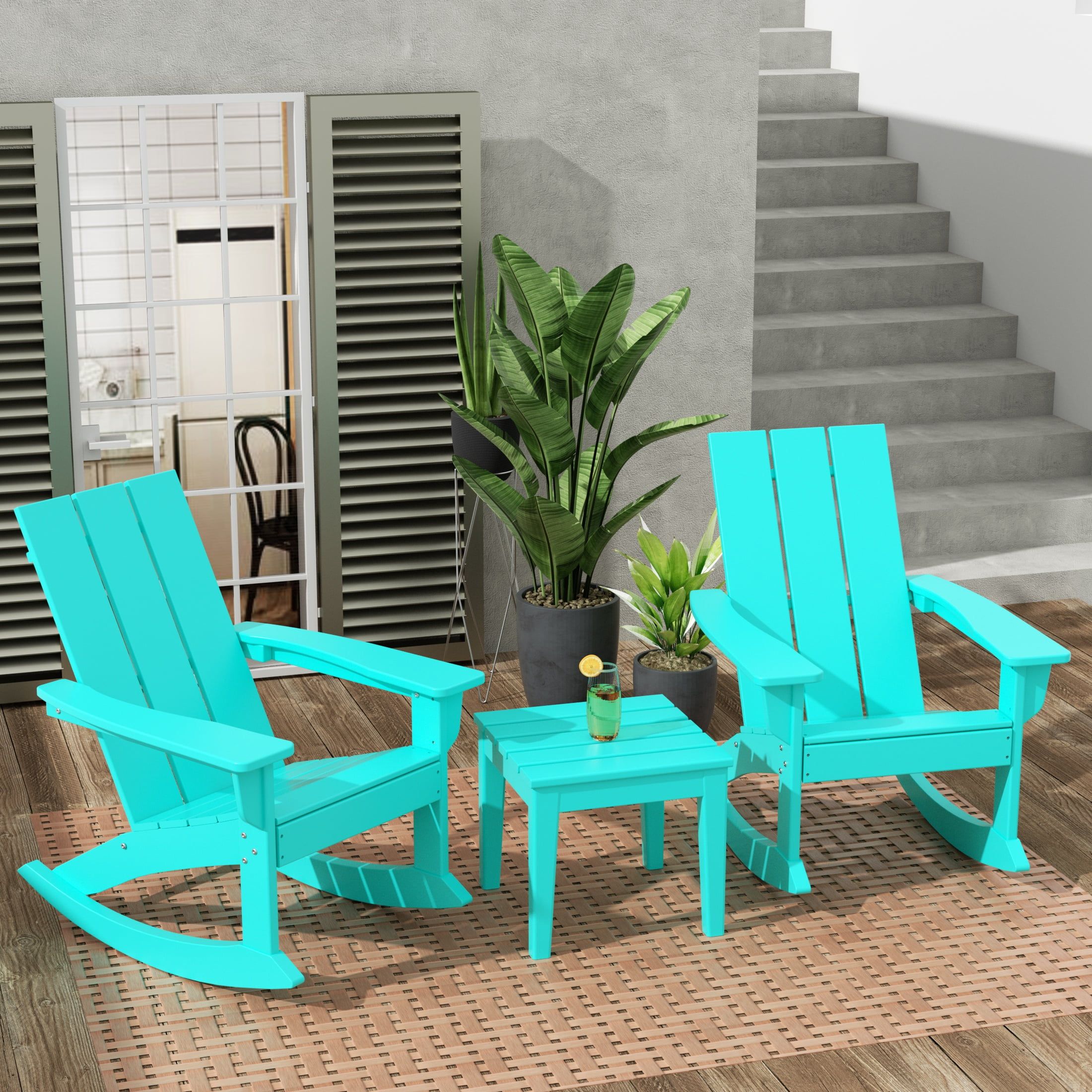 Westintrends Ashore 3 Piece Patio Rocking Chair Set, All Weather Poly ... throughout Choosing the Right Wood for Your Adirondack Rocking Chair Set A Comprehensive Guide