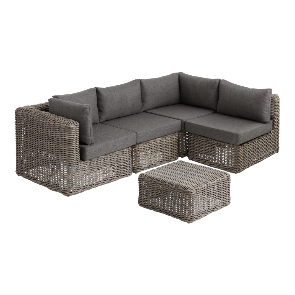 Zahara 5 Piece Modular Outdoor Sectional Sofa &amp; Coffee Table | World Market | Modular Outdoor ... in Andorra 5 Piece Modular Outdoor Sectional Set With Curved Ottoman