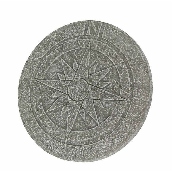 Zeckos | Other | Compass Rose Design Natural Gray Finish Round Cement ... with regard to Compass Rose Design Natural Gray Finish Round Cement Stepping Stone/Wall Hangin