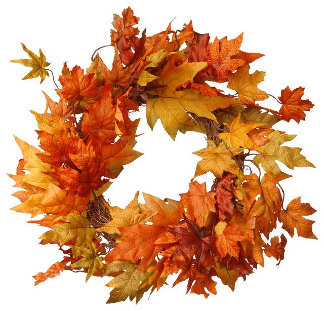 24" Maple Leaf Wreath - Farmhouse - Wreaths And Garlands - By National ... in