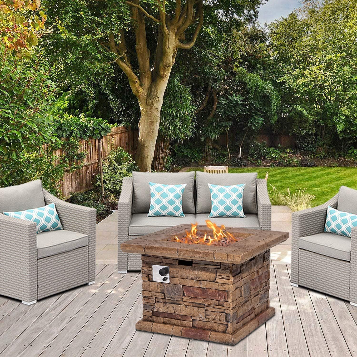 Amazon.com: Aquilla 4 Pieces Conversation Sofa Set In Grey Wicker ... pertaining to