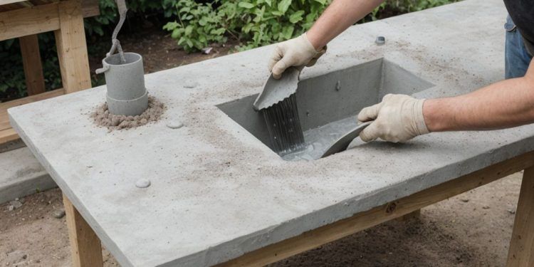 Diy: How To Make A Concrete Outdoor Dining Table | Posh Living Magazine in Weathering the Outdoors How Concrete Tables Stand the Test of Time