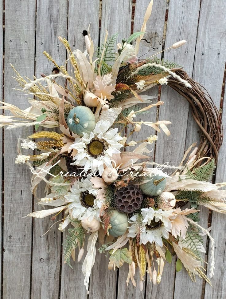 Fall Harvest Wreath Orange And Brown Tone Grapevine Floral Autumn Door ... with regard to