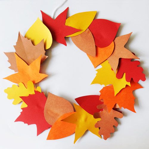 Fall Leaf Wreath | Kids' Crafts | Fun Craft Ideas | Firstpalette.com intended for Crafting Your Perfect Autumn Ambiance with a 30" Maple Leaf Wreath