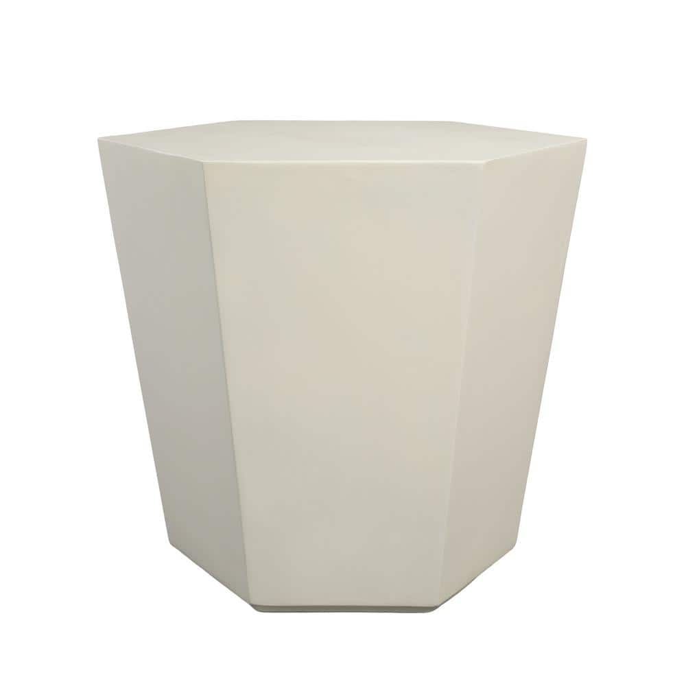Have A Question About Upha 24 In. Off-White Hexagon Magnesium Oxide ... intended for Magnesium Oxide Side Tables Cream Exploring Design and Durability