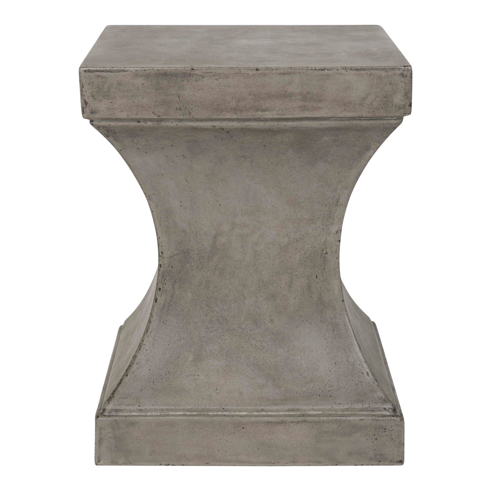 Indoor &amp; Outdoor Modern Concrete 17.7-Inch H Accent Table In Dark Grey ... with regard to