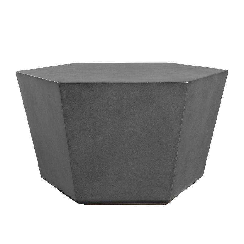 Ivy Bronx Jamaile 28 In. Hexagonal Garden Coffee Table, Concrete Side ... regarding