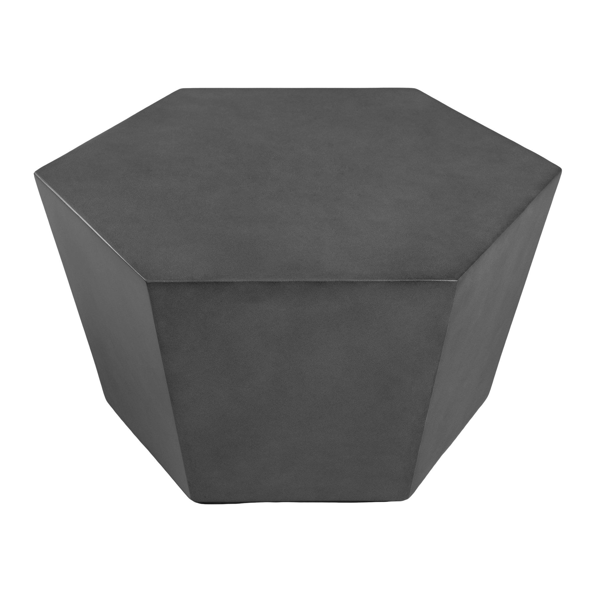 Ivy Bronx Jamaile 28 In. Hexagonal Garden Coffee Table, Concrete Side ... throughout