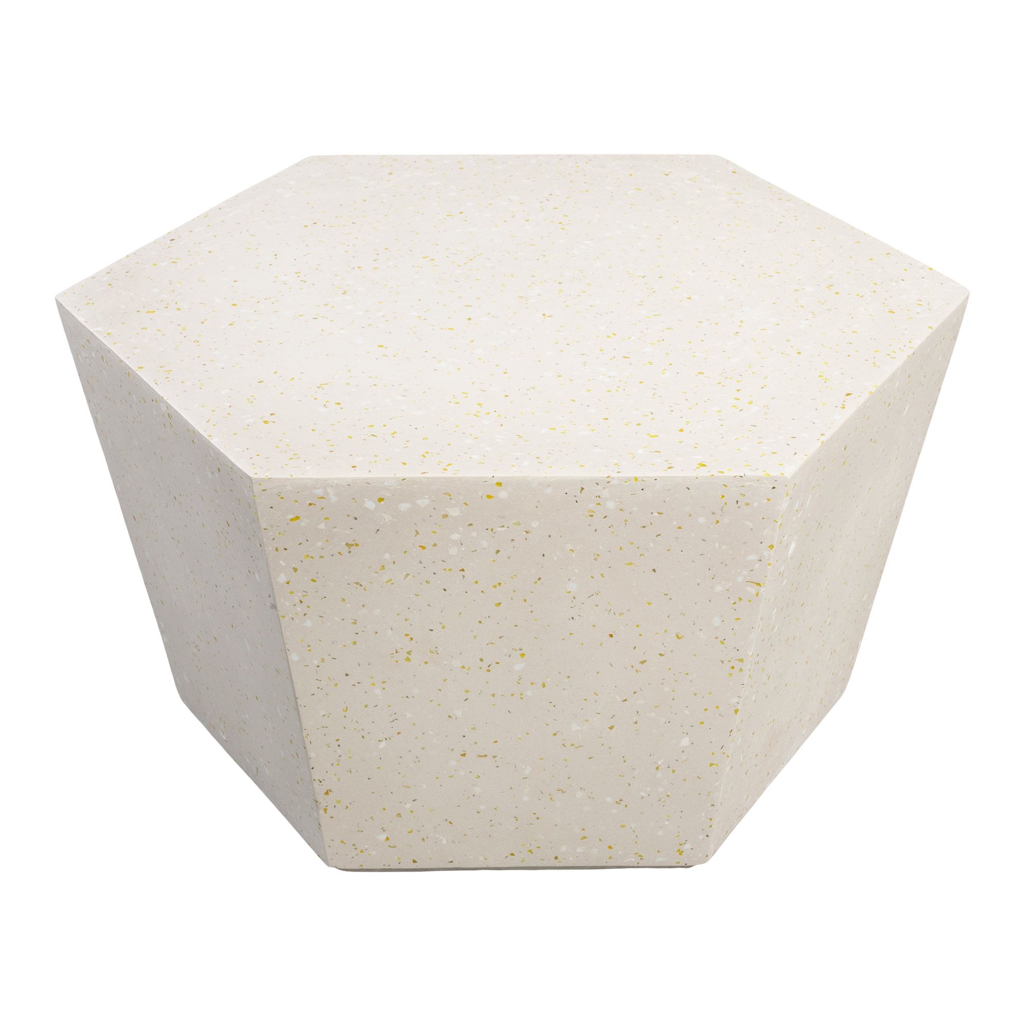 Ivy Bronx Jamaile 28 In. Hexagonal Garden Coffee Table, Magnesium Oxide ... inside