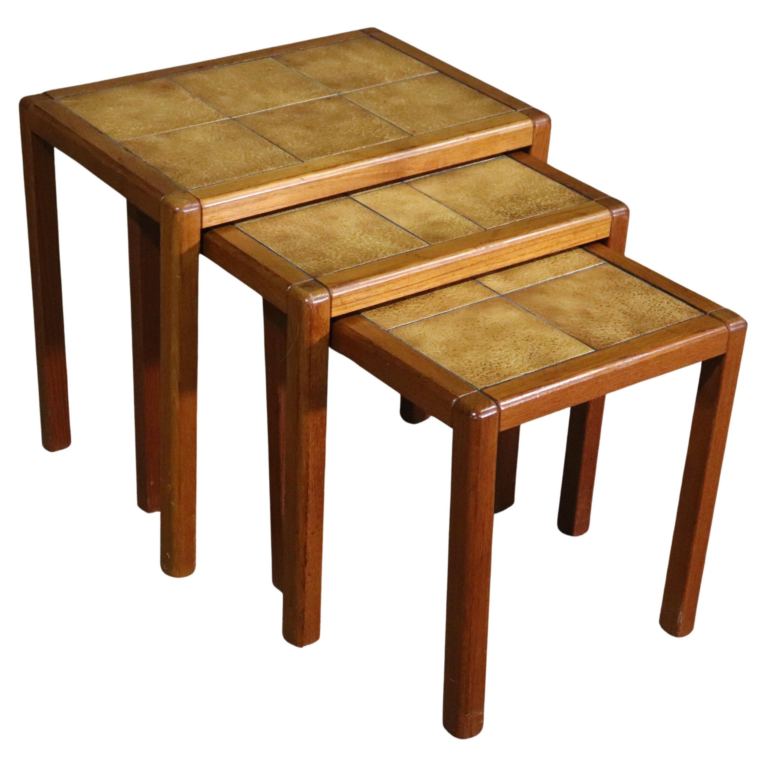 Mid-Century Tile Top Table Set For Sale At 1Stdibs throughout Beyond Aesthetics Exploring the Durability and Practicality of the Misael Tile Top Table