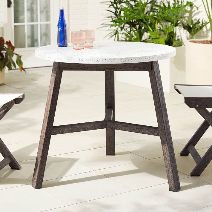 Mosaic Outdoor Bistro Table - Terrazzo | West Elm with Caring for Your Outdoor White Terrazzo Cube Table A Comprehensive Guide