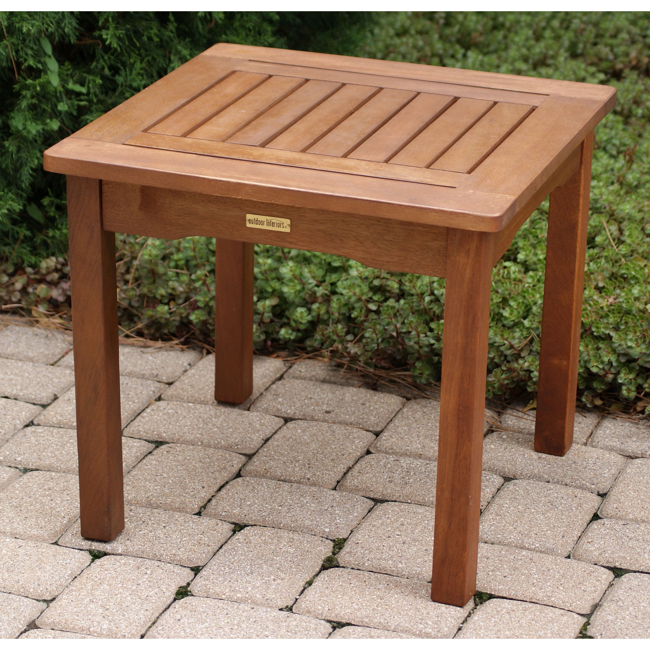 Outdoor Interiors Eucalyptus End Table &amp; Reviews | Wayfair for